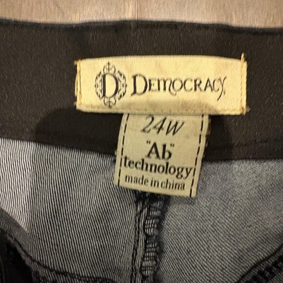 Democracy Jeans Womens 24W Blue Ab Solution Stretch Skinny Plus Size Dark Wash - Picture 2 of 11